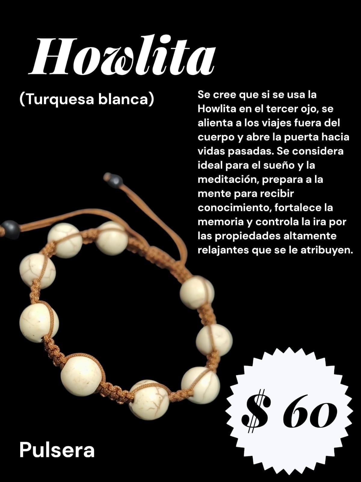 Howlita — Turquesa blanca