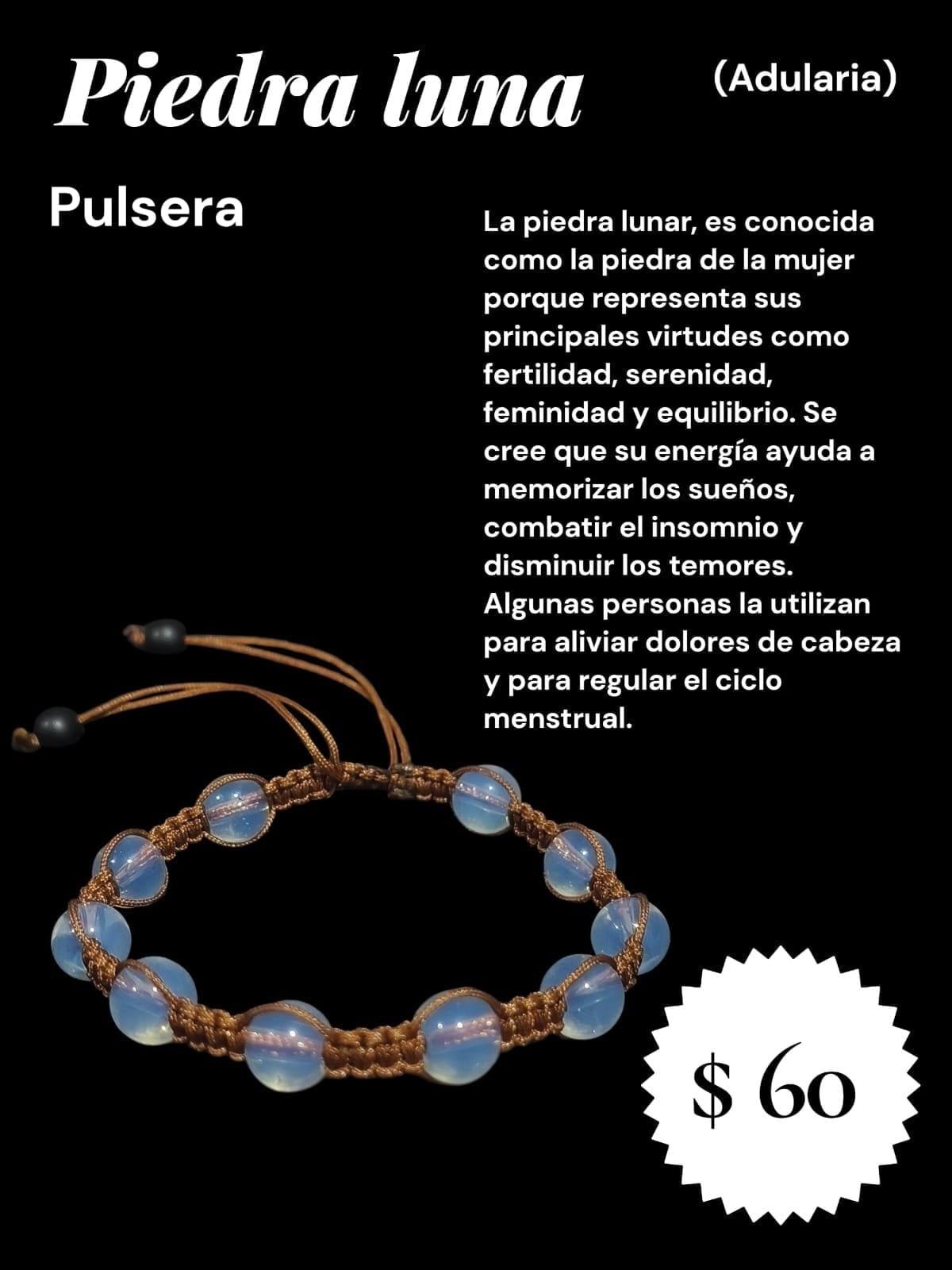 Piedra Luna — Adularia · Energía femenina