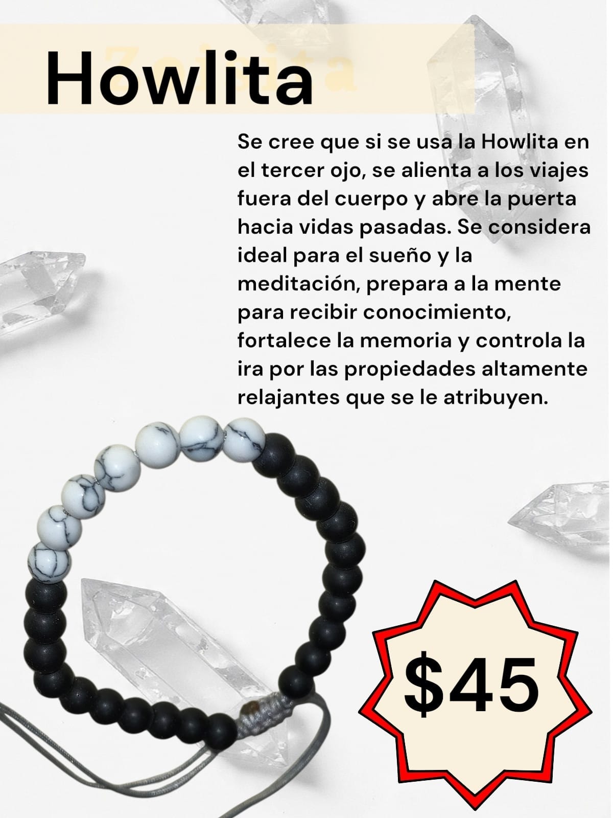 Howlita — Con cuentas negras